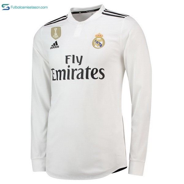 Camiseta Real Madrid 1ª ML 2018/19 Blanco